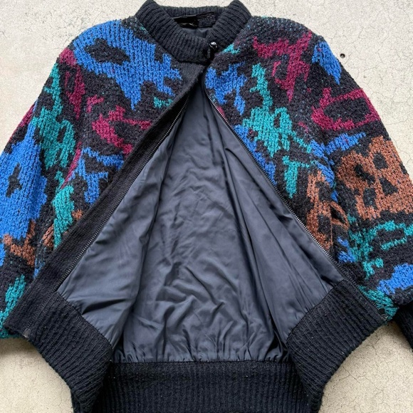 Vintage 80’s Rochelle California Colorful Abstract ZipUp Lined Jacket - Picture 4 of 8